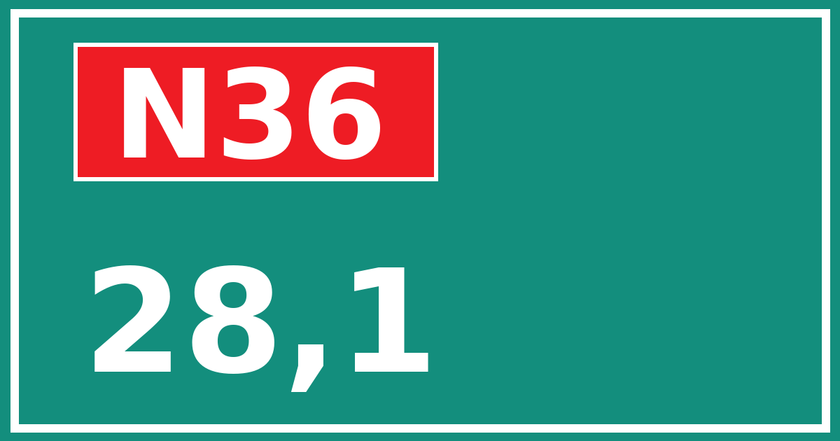 Hectometerbord N36 28,1