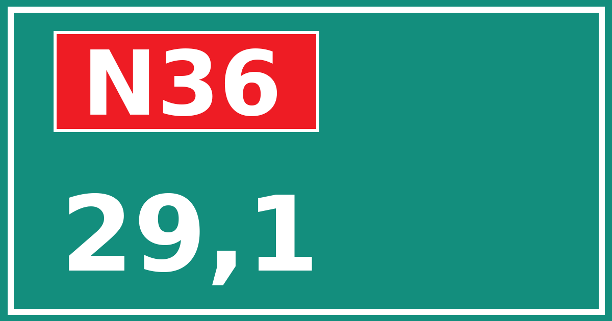 Hectometerbord N36 29,1