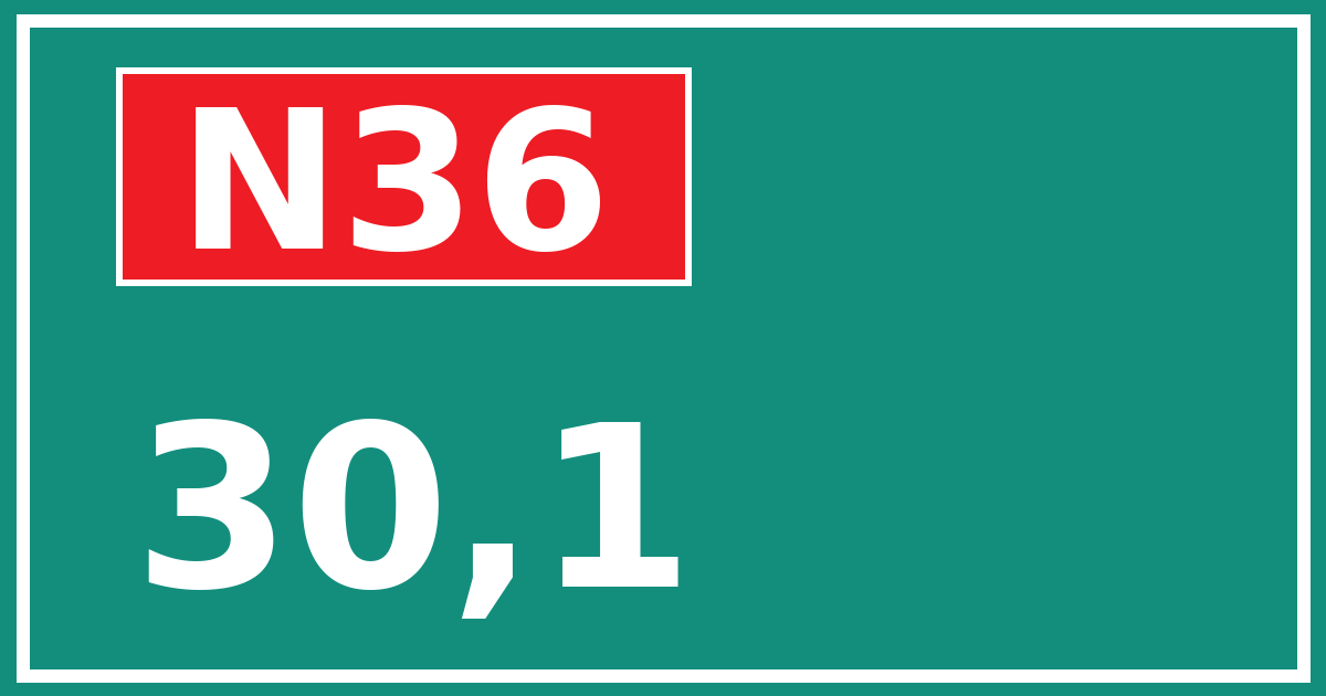 Hectometerbord N36 30,1
