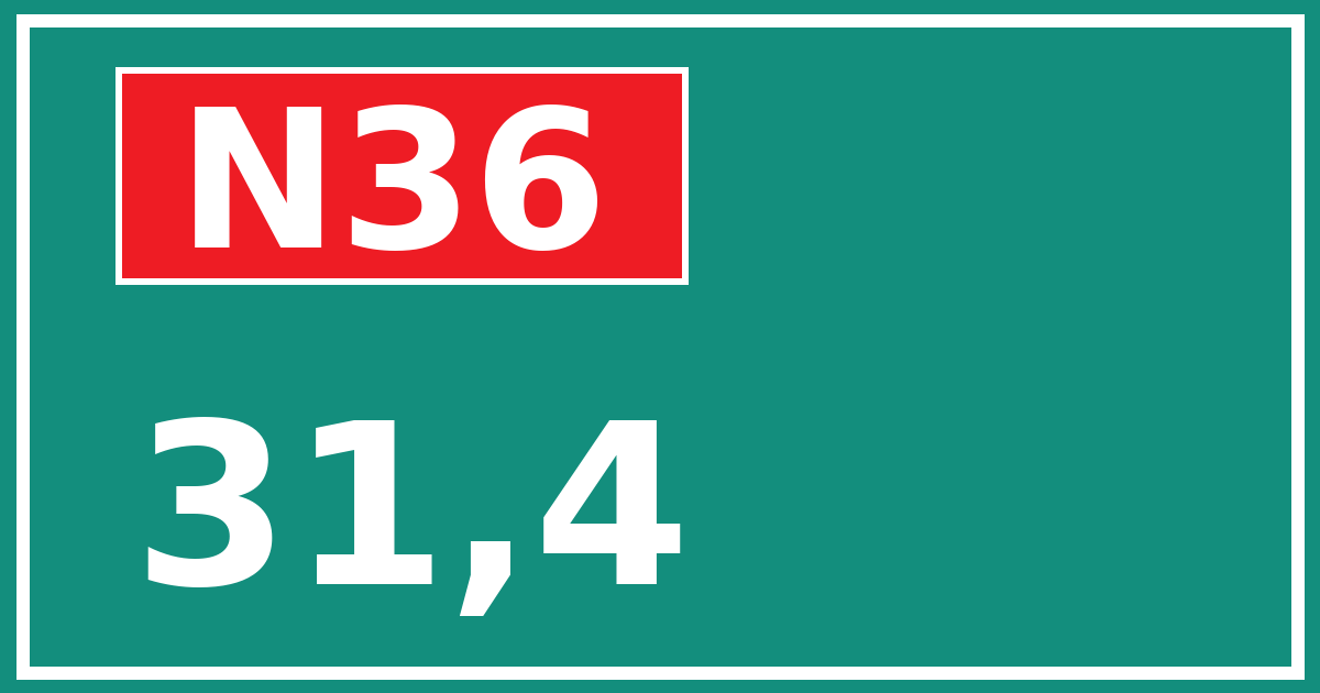 Hectometerbord N36 31,4