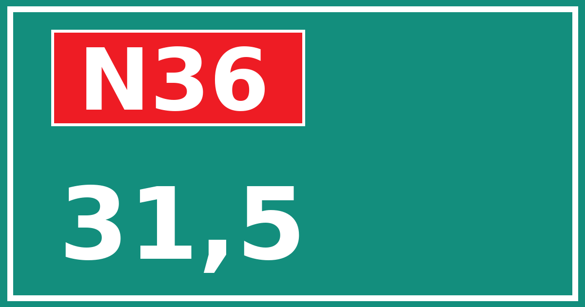 Hectometerbord N36 31,5