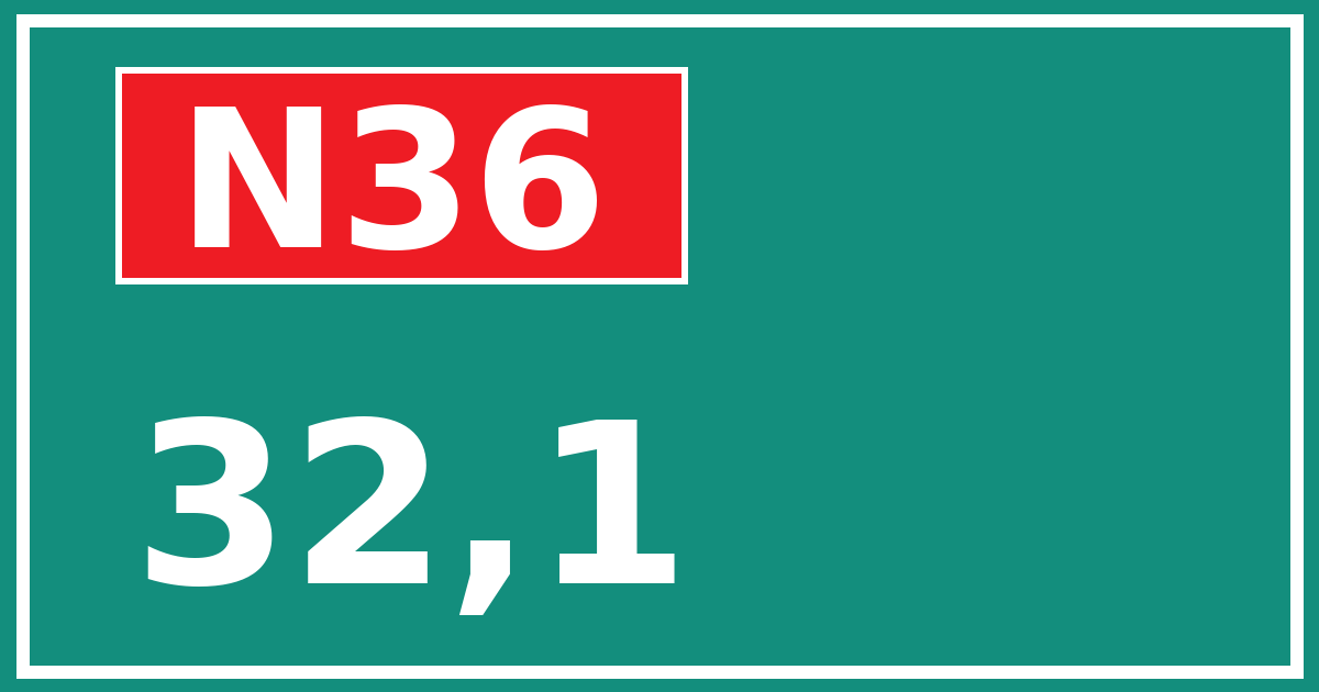 Hectometerbord N36 32,1