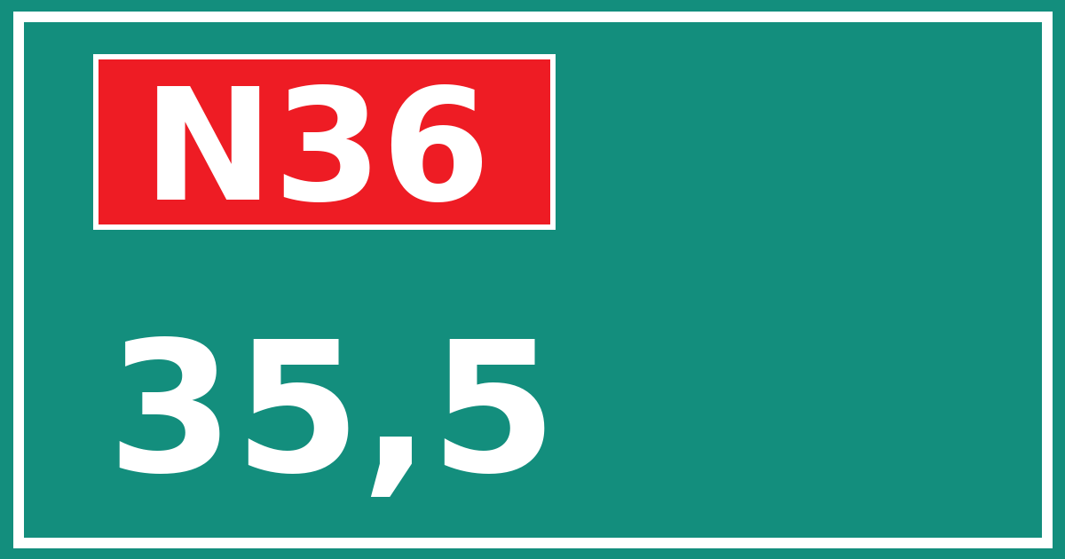 Hectometerbord N36 35,5