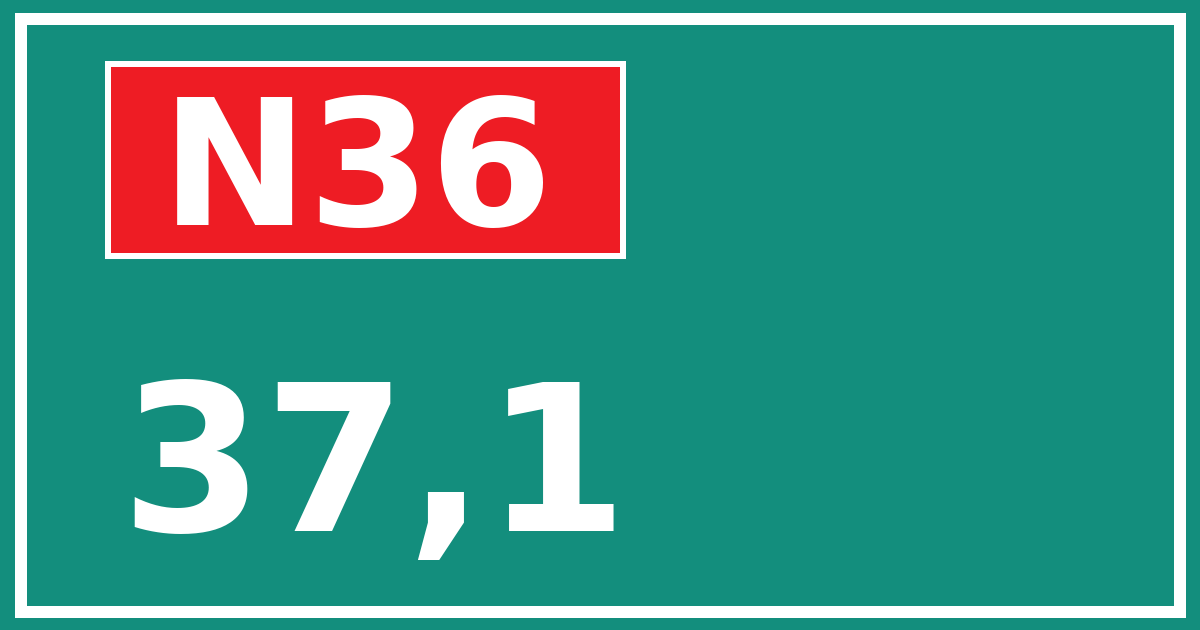 Hectometerbord N36 37,1