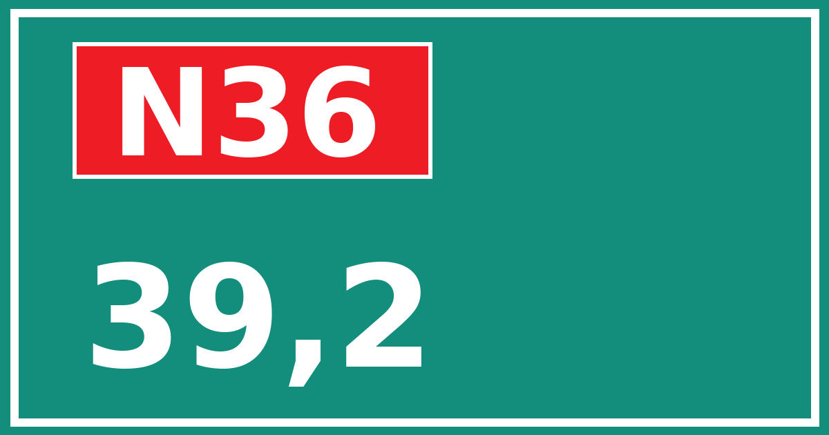 Hectometerbord N36 39,2
