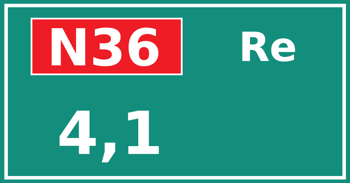 Hectometerbord N36 4,1 zijde Re