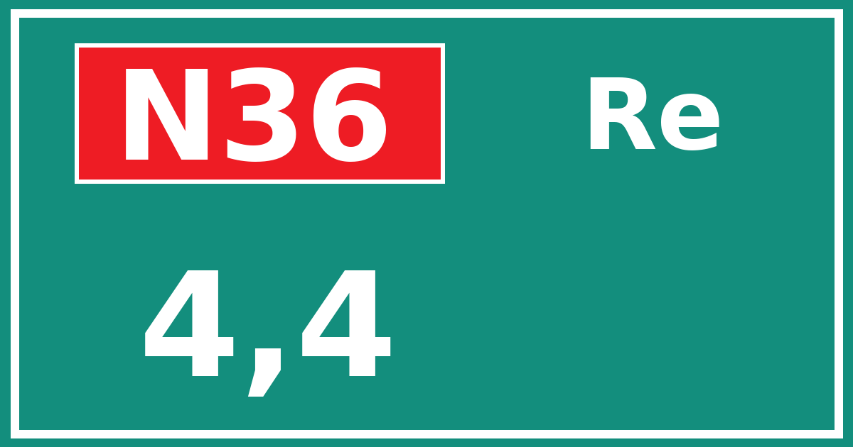 Hectometerbord N36 4,4 zijde Re