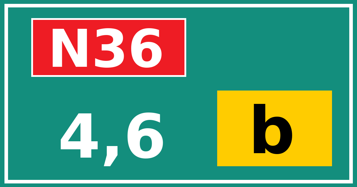Hectometerbord N36 4,6 letter b