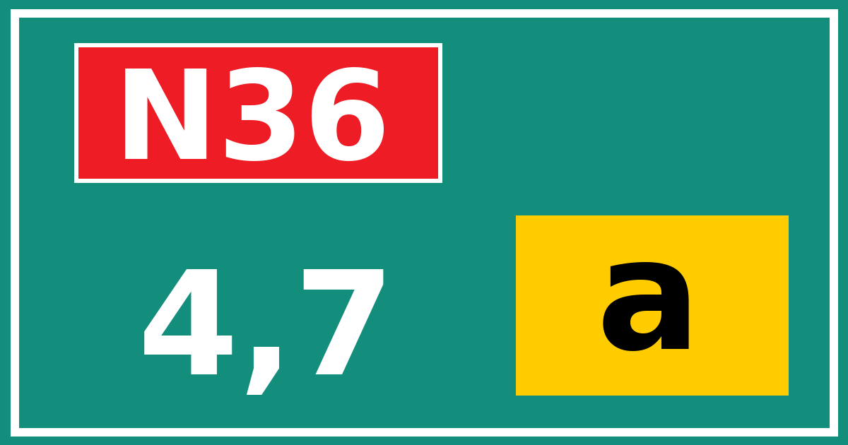 Hectometerbord N36 4,7 letter a