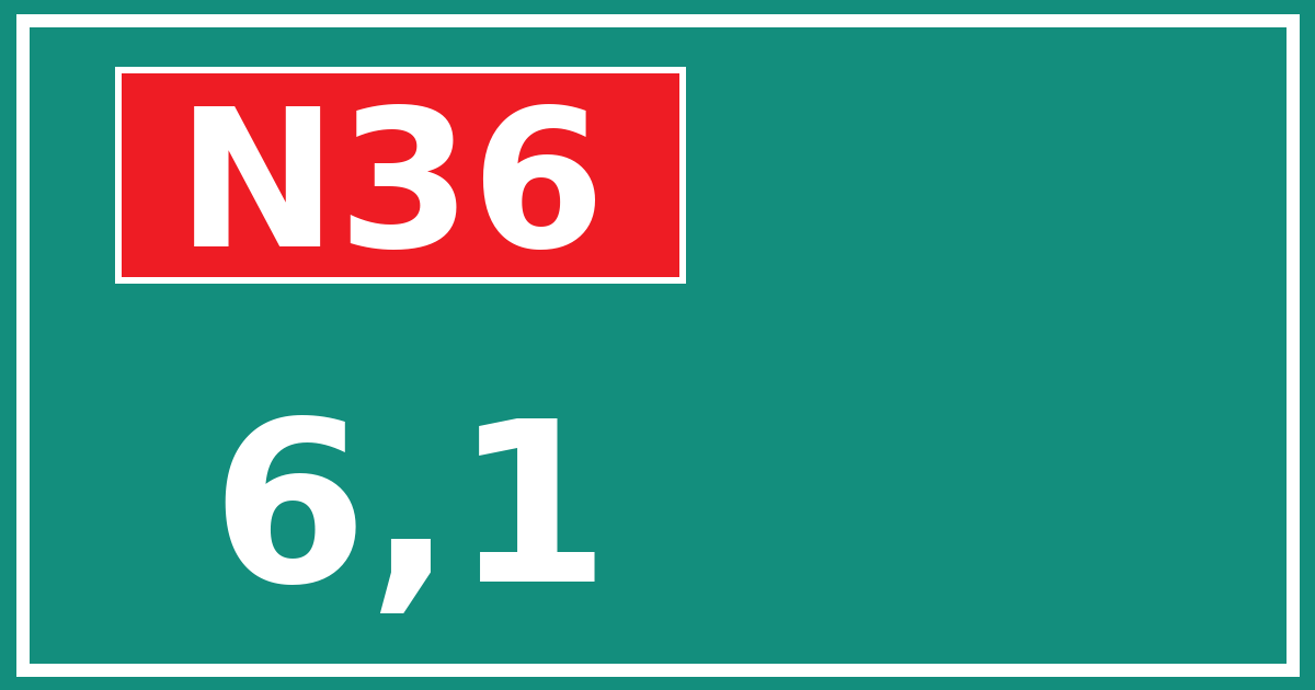 Hectometerbord N36 6,1