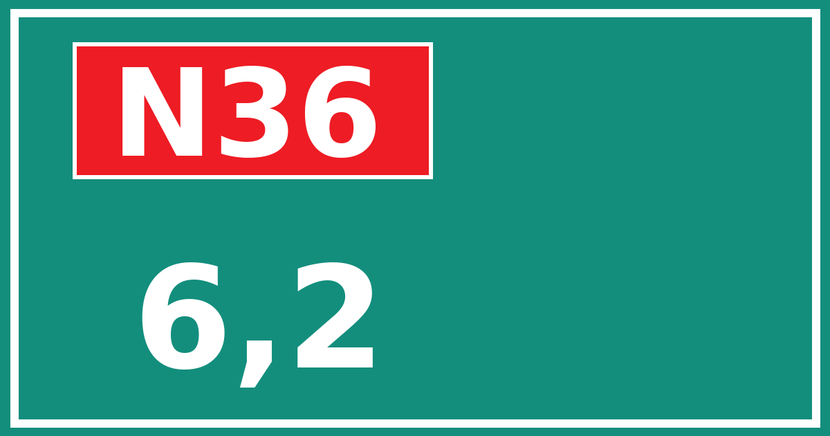 Hectometerbord N36 6,2