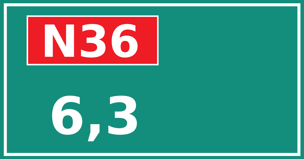 Hectometerbord N36 6,3