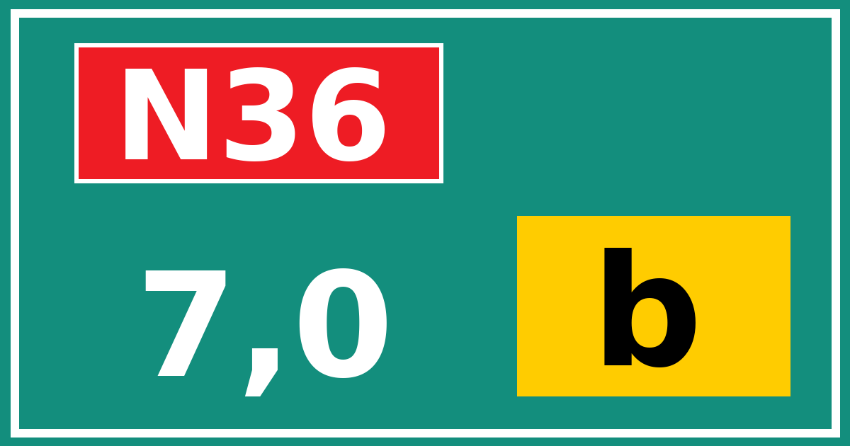 Hectometerbord N36 7,0 letter b
