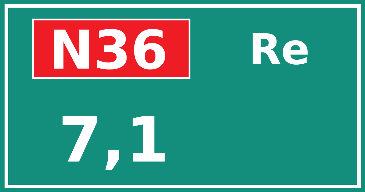 Hectometerbord N36 7,1 zijde Re