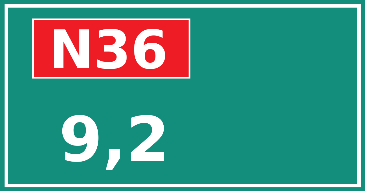Hectometerbord N36 9,2