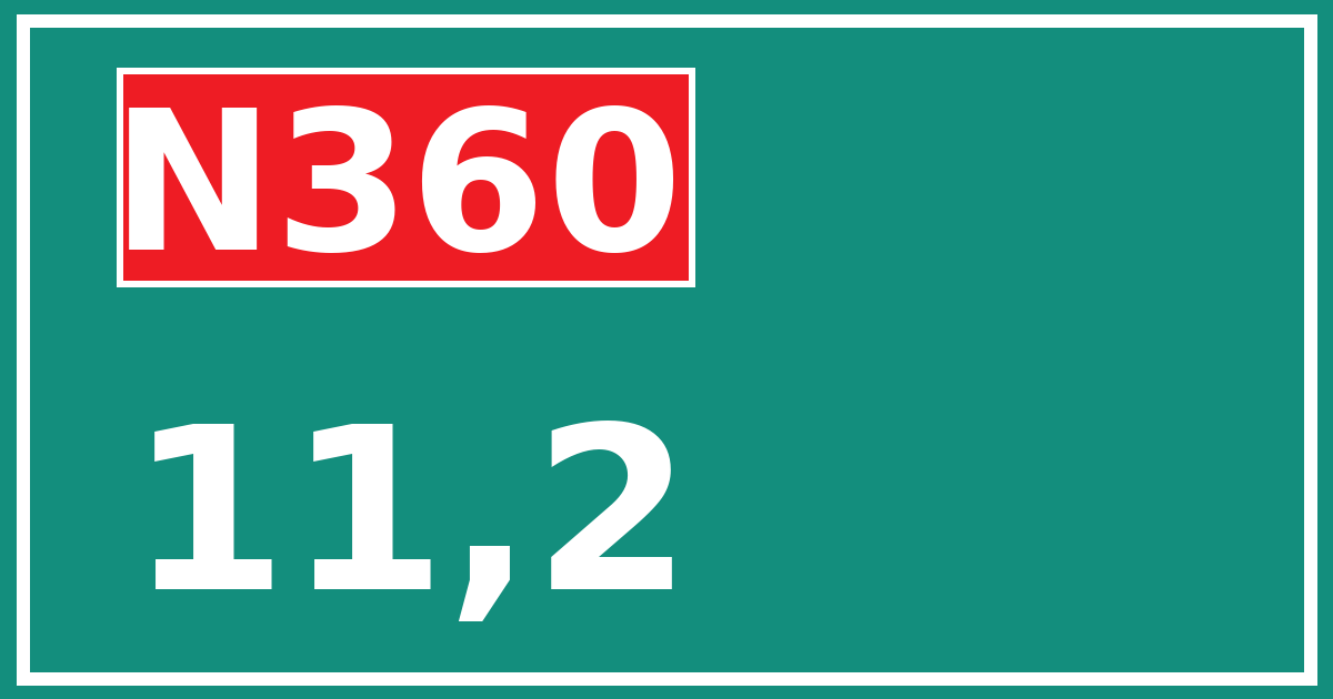 Hectometerbord N360 11,2