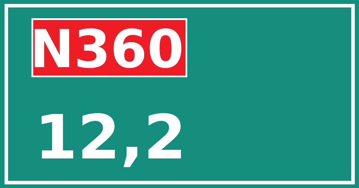 Hectometerbord N360 12,2