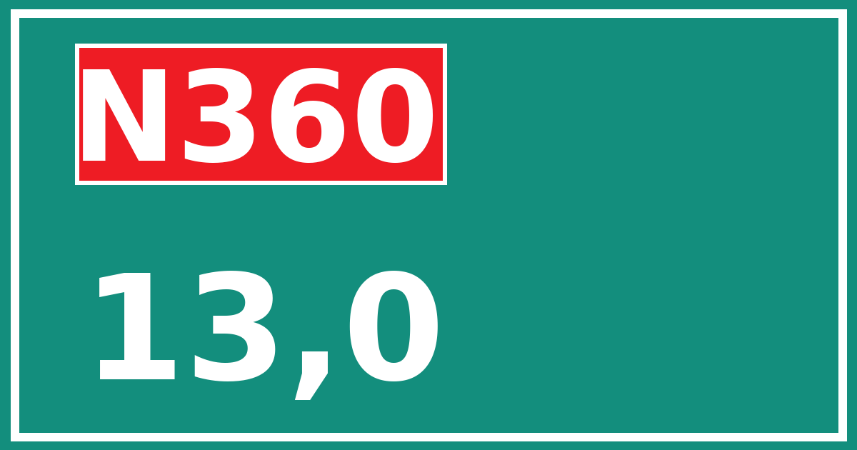 Hectometerbord N360 13,0
