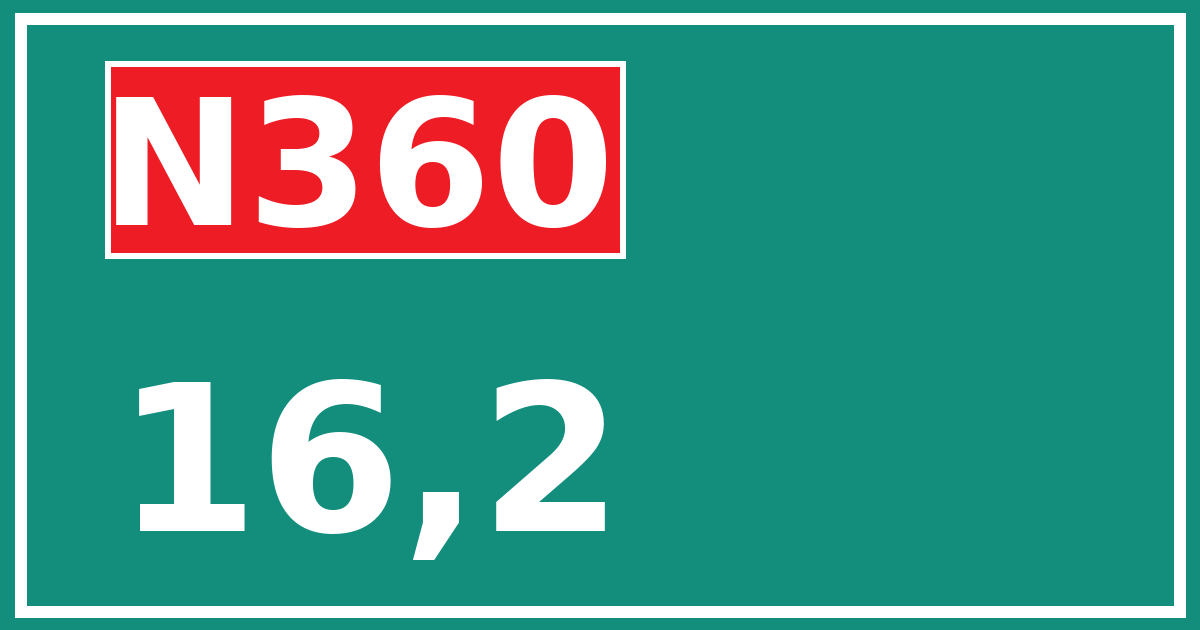 Hectometerbord N360 16,2
