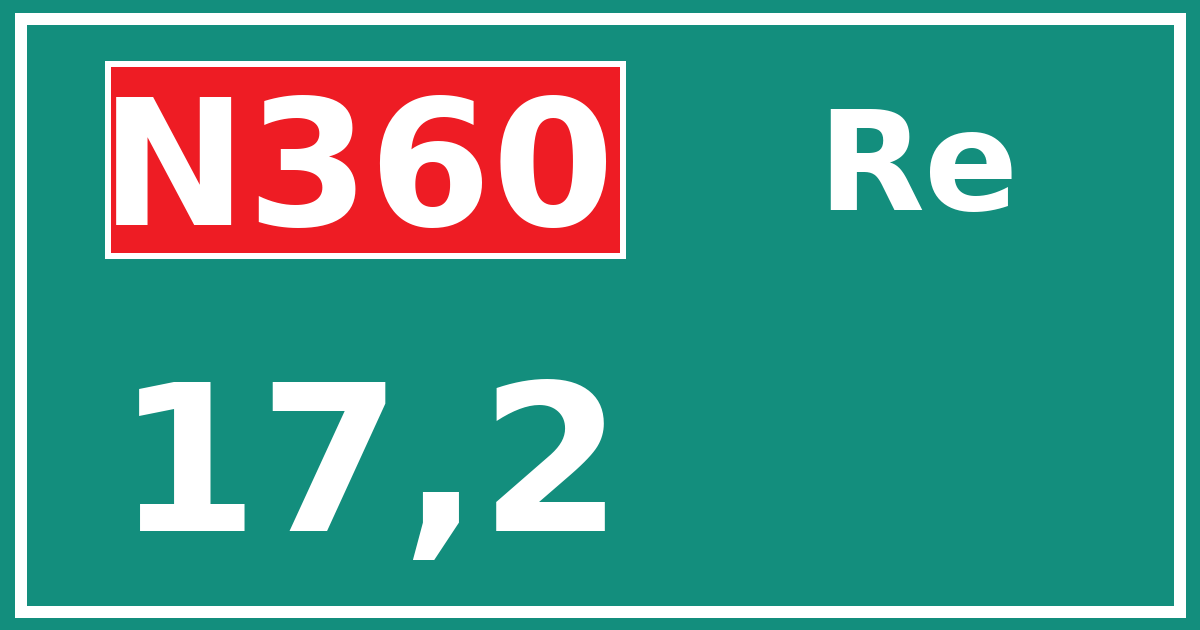Hectometerbord N360 17,2 zijde Re
