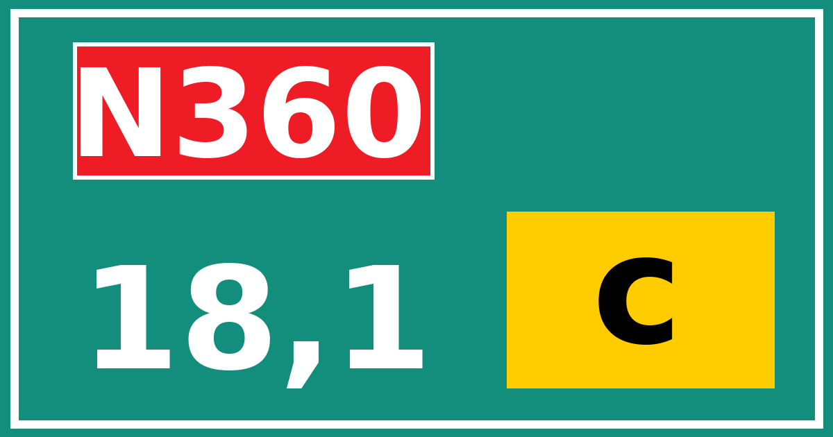 Hectometerbord N360 18,1 letter c