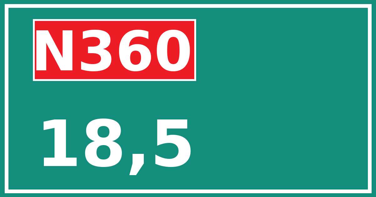 Hectometerbord N360 18,5