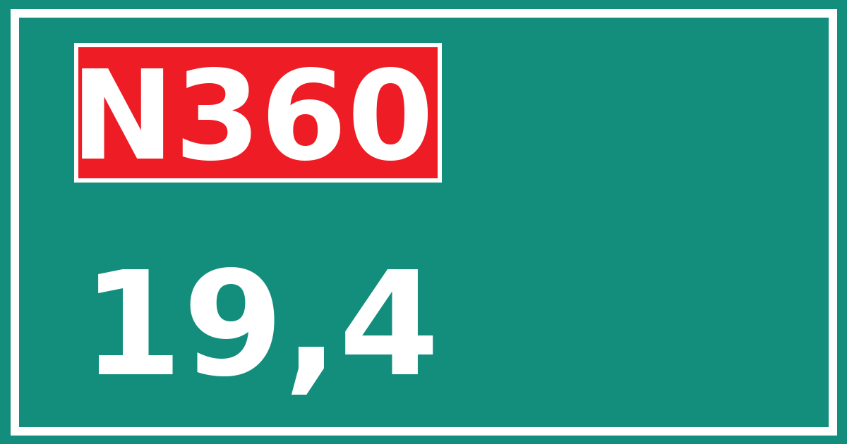 Hectometerbord N360 19,4