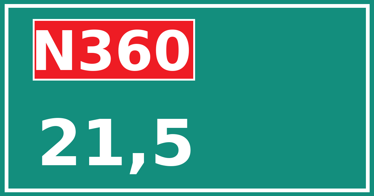 Hectometerbord N360 21,5