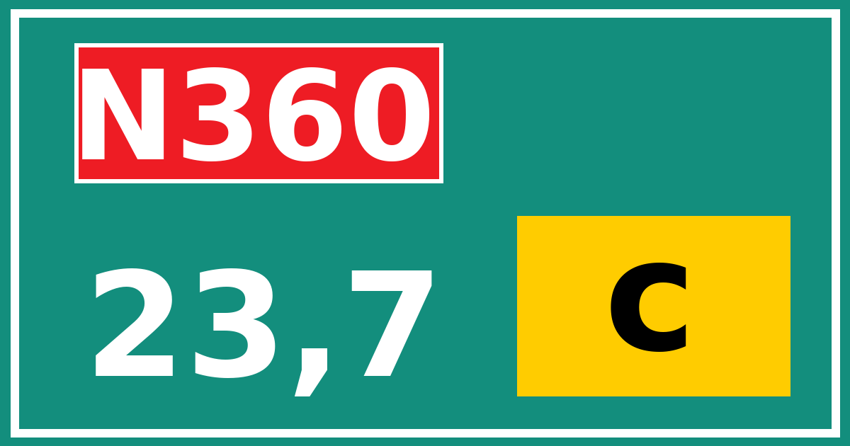 Hectometerbord N360 23,7 letter c