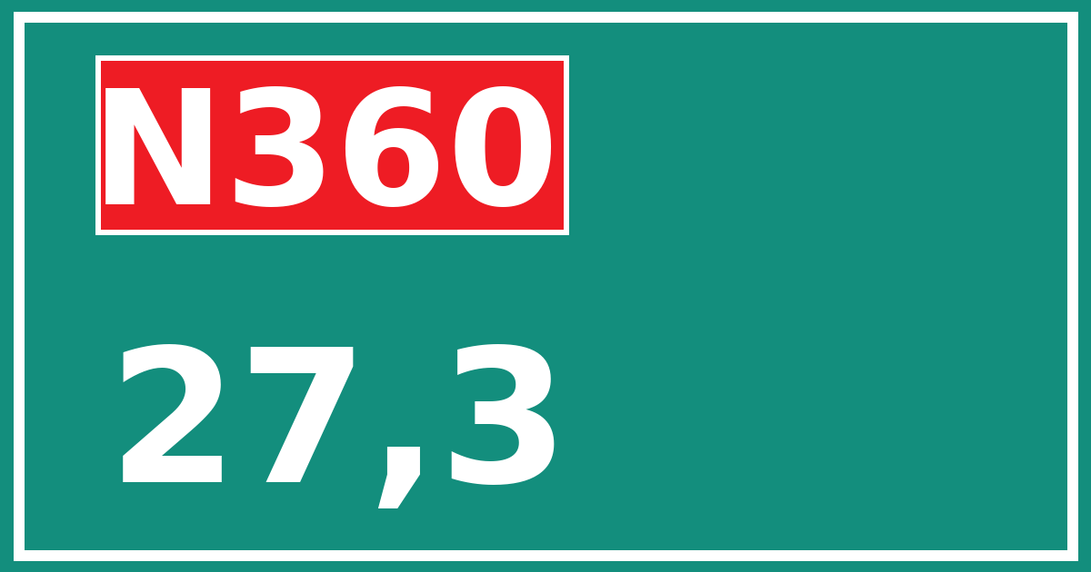 Hectometerbord N360 27,3