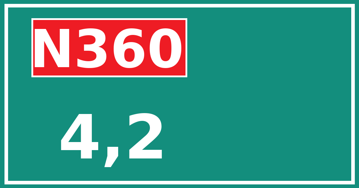 Hectometerbord N360 4,2