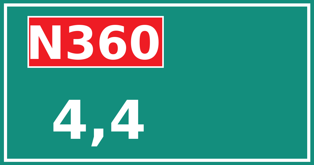 Hectometerbord N360 4,4