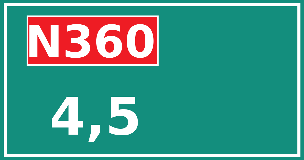 Hectometerbord N360 4,5