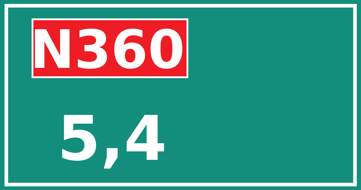 Hectometerbord N360 5,4