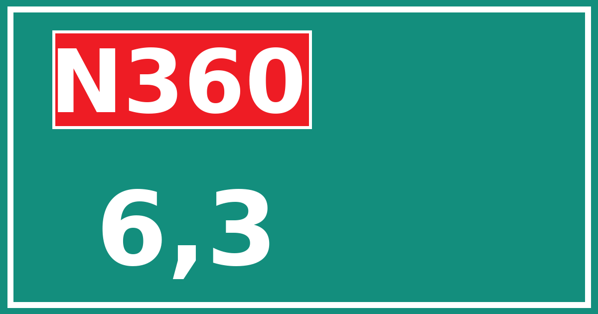 Hectometerbord N360 6,3