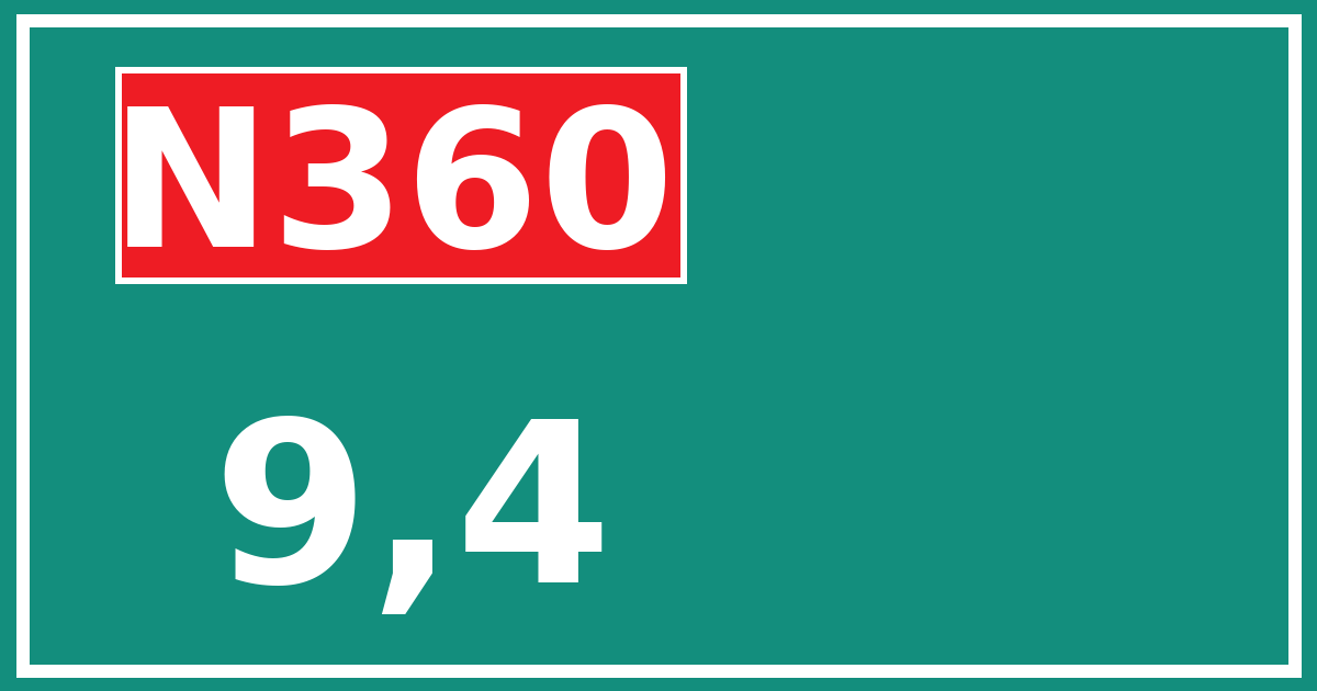 Hectometerbord N360 9,4