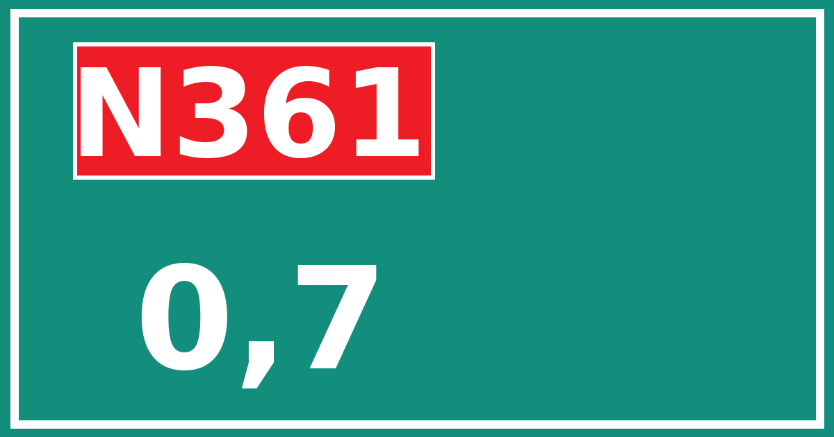 Hectometerbord N361 0,7