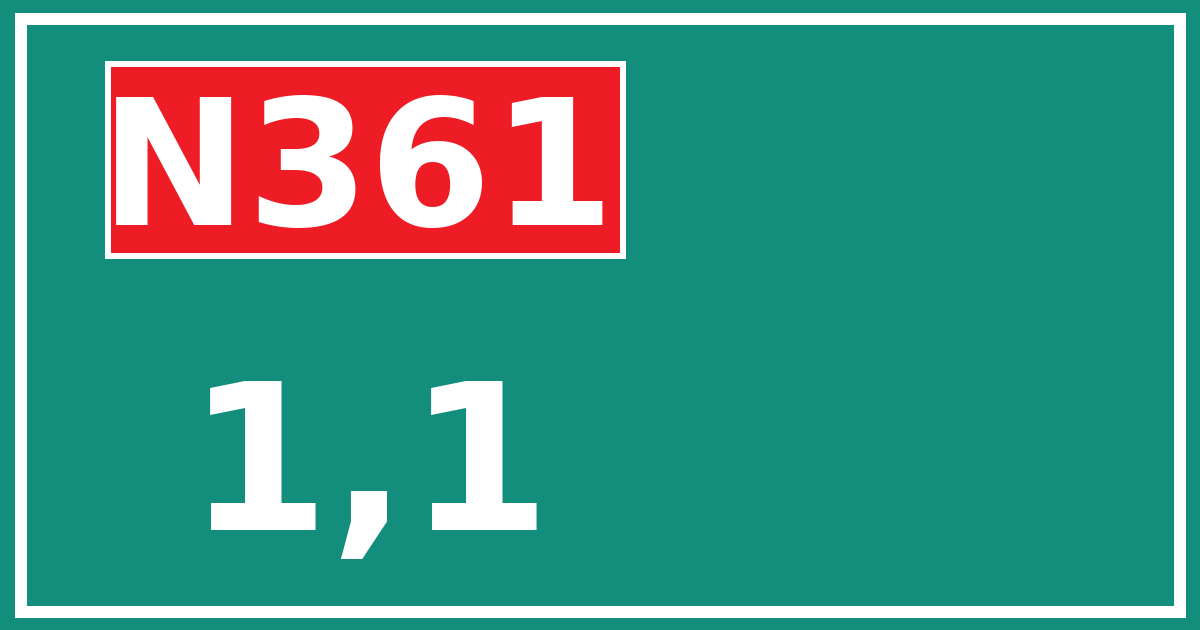 Hectometerbord N361 1,1