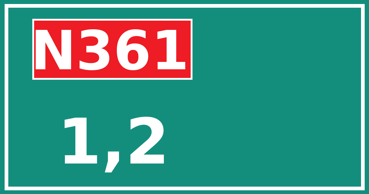 Hectometerbord N361 1,2