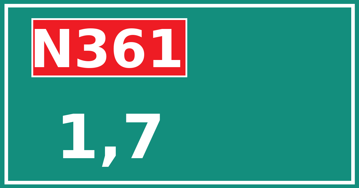 Hectometerbord N361 1,7