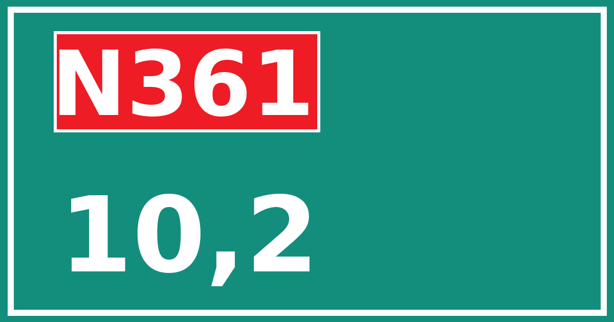 Hectometerbord N361 10,2