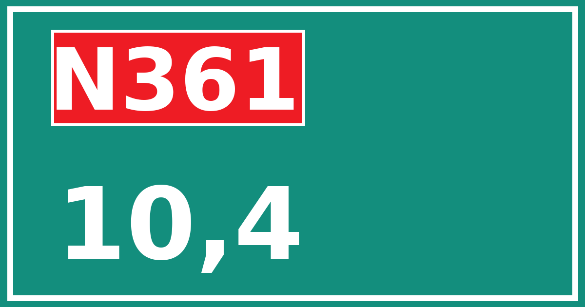 Hectometerbord N361 10,4