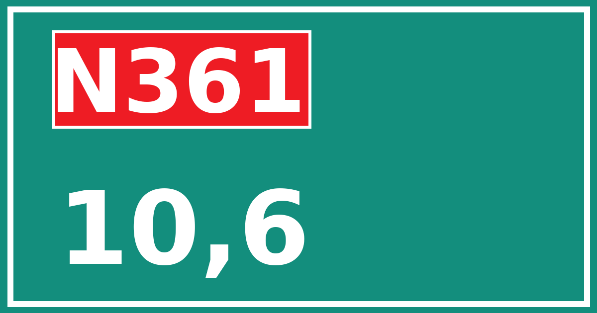 Hectometerbord N361 10,6