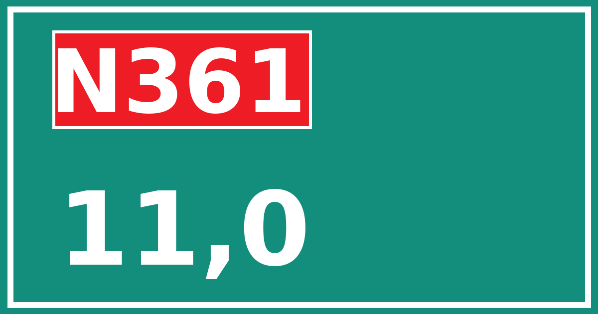 Hectometerbord N361 11,0