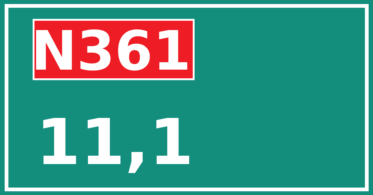 Hectometerbord N361 11,1