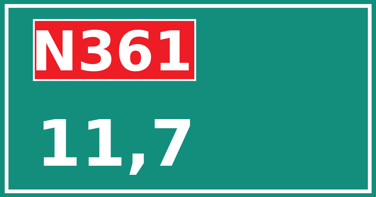 Hectometerbord N361 11,7
