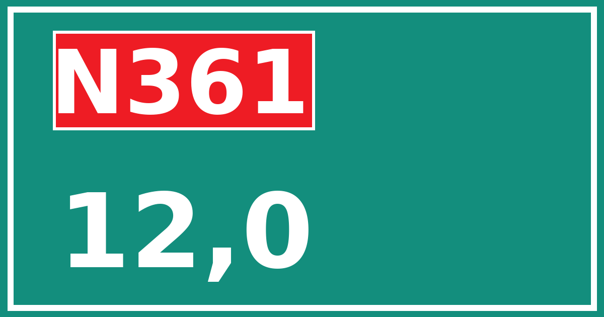 Hectometerbord N361 12,0
