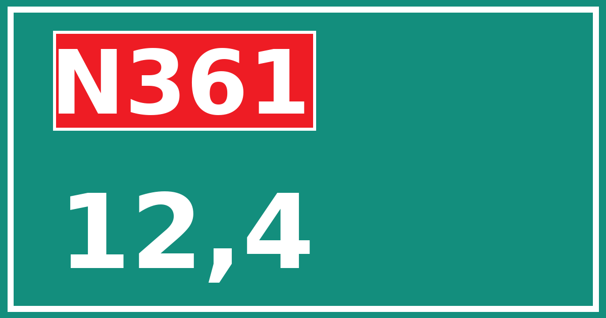 Hectometerbord N361 12,4