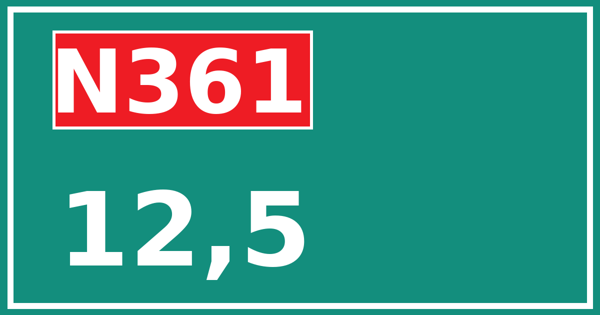 Hectometerbord N361 12,5