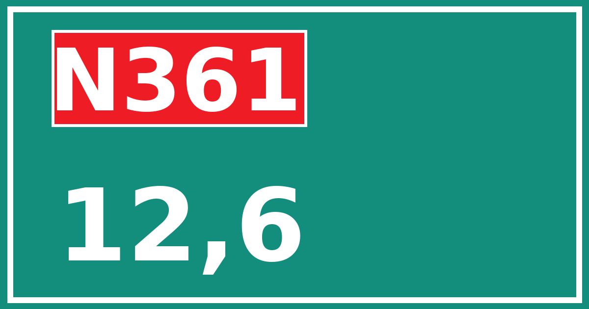 Hectometerbord N361 12,6